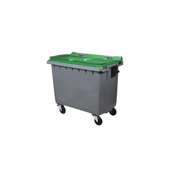 Image de CONTENEUR KOROK 4 ROUES - 660L - SANS BARRE - GRIS / VERT
