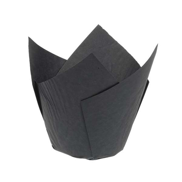 Image de CAISSETTE TULIPCUP PAPIER NOIR (DIAM.50MM H.80MM)160ML X2000