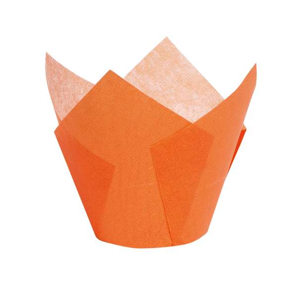 Image de CAISSETTE TULIPCUP PAPIER ORANGE (DIAM.50MMH.80MM)160MLX2000