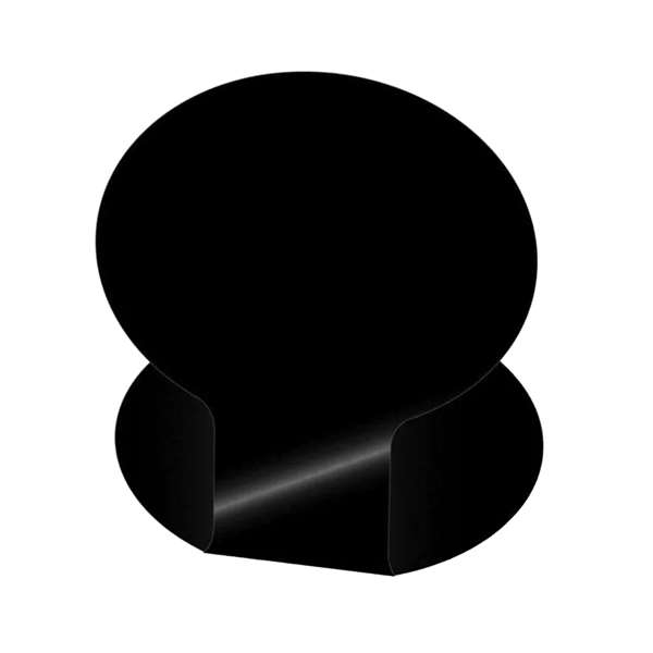 Image de ETIQUETTE PIED PLIE A CHAUD OVALINE NOIR (FTS7X5CM) X10