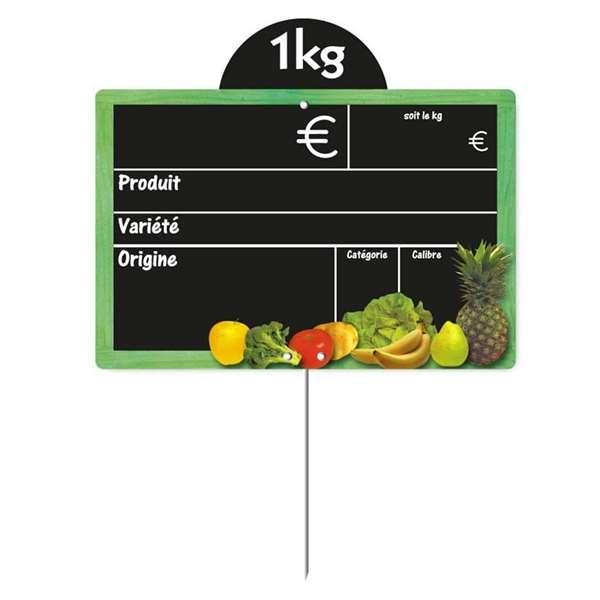 Image de ETIQ 10X15 CUEILLETTE VOCC DISQUE POIDS HT PIQUE INOX X10