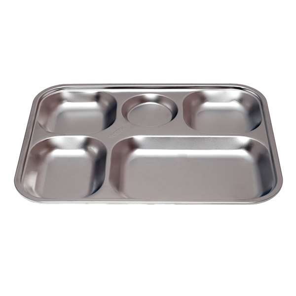 Image de PLATEAU EN ACIER INOXYDABLE 5 COMPARTIMENTS (FTS305X235X25MM