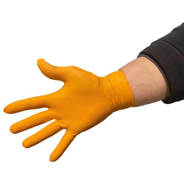 Image de GANT NITRILE ORANGE NON POUDRE EXTRA GRIP X50 TL