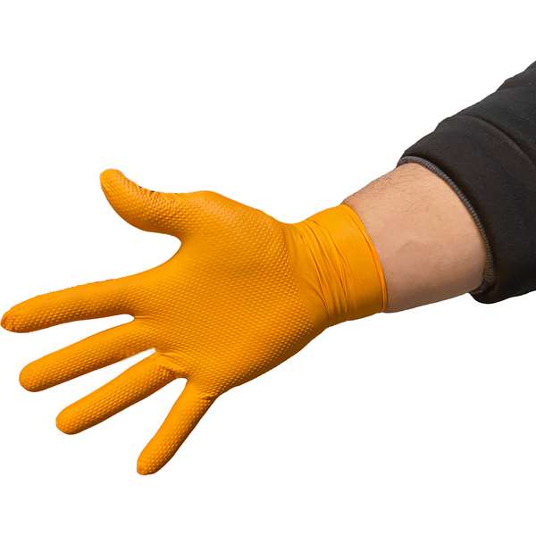 Image de GANT NITRILE ORANGE NON POUDRE EXTRA GRIP X50 TM