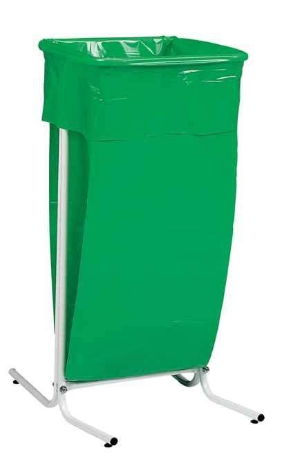 Image de SUPPORT SAC TUBULAIRE SUR ROULETTES 110L-BLANC-ESSENTIEL