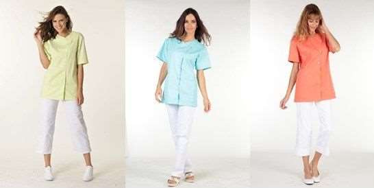 Image de JUSTINE MANCHE COURTE POLY65%-COT35% CORAIL T0