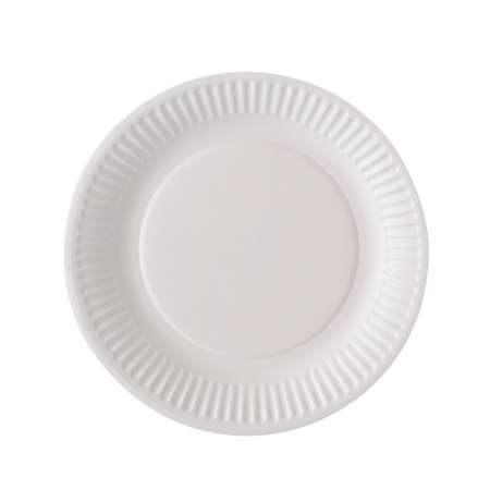 ASSIETTE CARTON BLANCHE BIODEGRADABLE DIAM.180MM X100