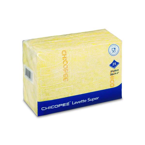 Image de LAVETTE SUPER ANTI-BACTERIENNE (FTS51X36CM) JAUNE X25