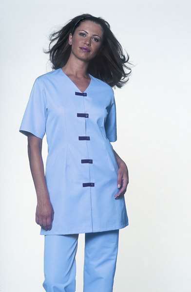 Image de MATHILDE MANCHE COURTE COT60%-POLY40% BLEU T2