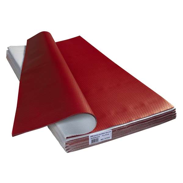 Image de NAPPE PAPIER GAUFRÉ BORDEAUX 70X70CM X400