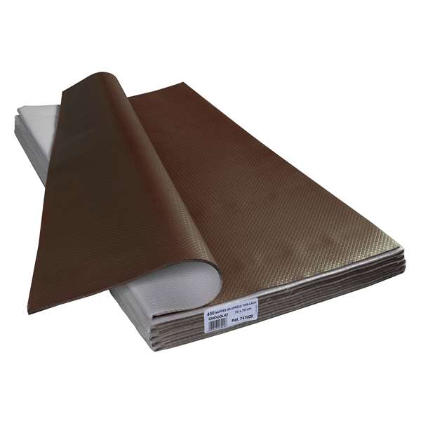 Image de NAPPE PAPIER GAUFRÉ CHOCOLAT 70X70CM X400