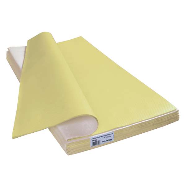 Image de NAPPE PAPIER GAUFRÉ IVOIRE 70X70CM X400