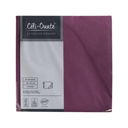 SERVIETTE CELI-OUATE AUBERGINE 38X38CM X900