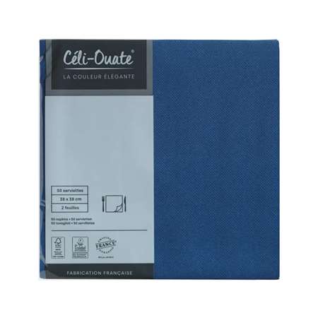 SERVIETTE CELI-OUATE BLEU MARINE 38X38CM X900