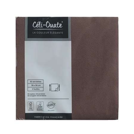 SERVIETTE CELI-OUATE CHOCOLAT 38X38CM X900