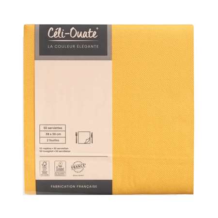 SERVIETTE CELI-OUATE JAUNE SOLEIL 38X38CM X900