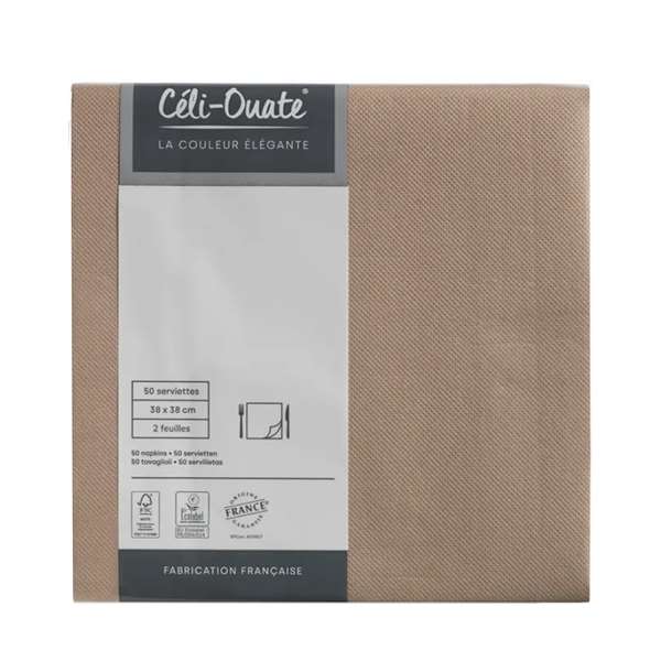 Image de SERVIETTE CELI-OUATE TAUPE 38X38CM X900