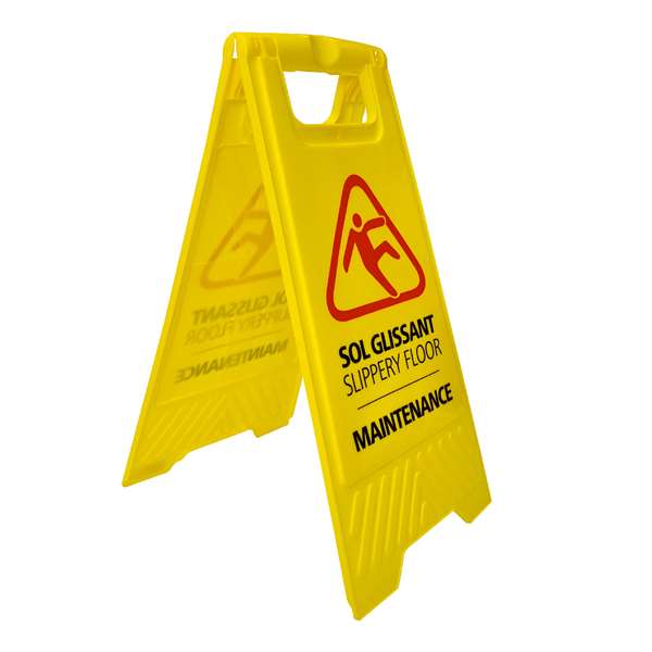 Image de PANNEAU DE SIGNALISATION 'SOLS GLISSANTS' (H.62CM)