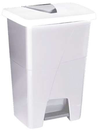 POUBELLE A PEDALE PLASTIQUE STRONGLY BLANCHE 45L