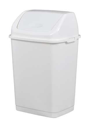 POUBELLE PLASTIQUE A COUVERCLE BASCULANT CLAP - 35L - BLANC