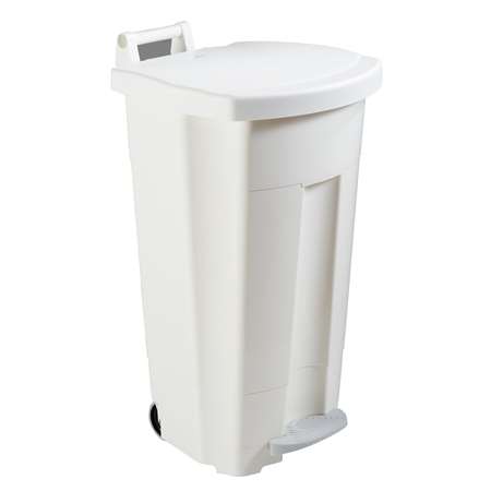 POUBELLE MOBILE A PEDALE BLANC BOOGY 90L