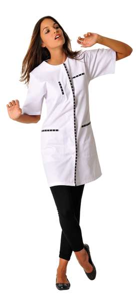 Image de MAEVA BLANCHE MANCHE COURTE POLY 65%-COT35% T3