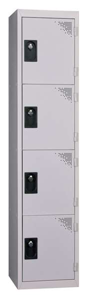 Image de VESTIAIRE MULTICASES 4 CASES SUPERPOSÉES L.400 +SERRURE.GRIS