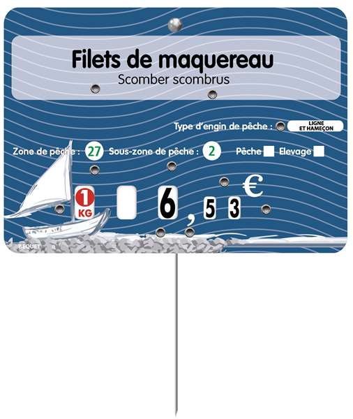 Image de ETIQ 14x10 NEPTUNE A TEXTE-6 ROULETTES-PIQUE INOX-BEQUET