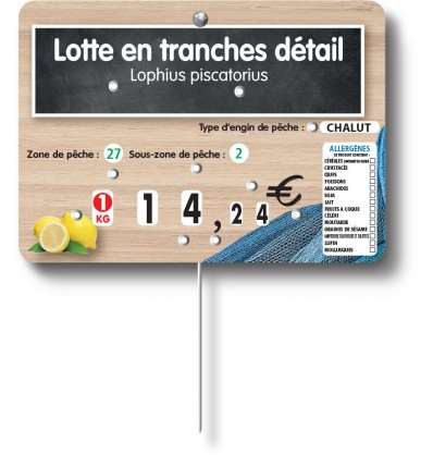 Image de ETIQ 14x10 OCEANE A TEXTE-8 ROULETTES PIQUE INOX-BEQUET