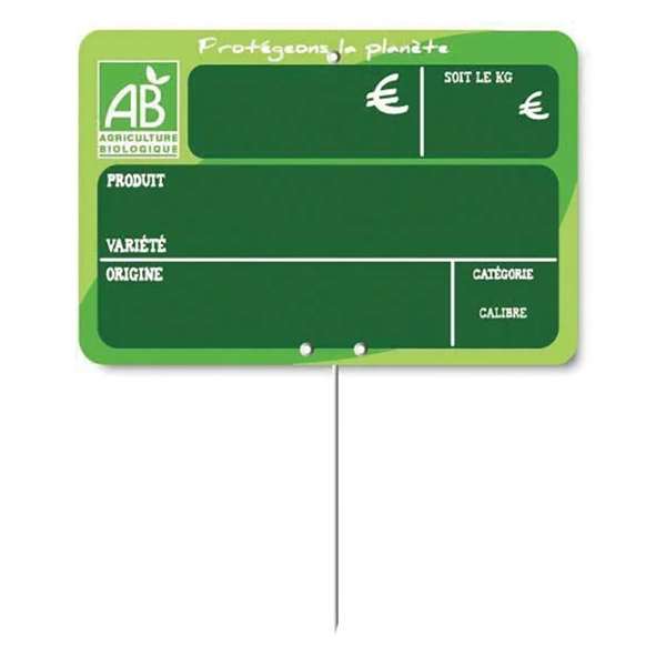 Image de ETIQ 15x10 FRUITS ET LEGUMES BIO VOC x10-PIQUE INOX-BEQUET