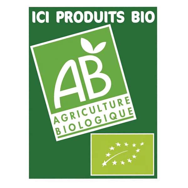 Image de PANNEAU 40x30 ICI PRODUITS BIO+LOGO+FIL NYLON-BEQUET