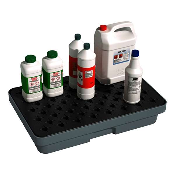 Image de BAC DE RETENTION BIDONS-FLACONNAGE 18L + CAILLEBOTIS NOIR