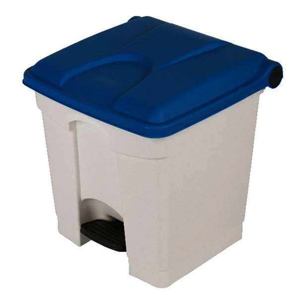 Image de COLLLECTEUR A PEDALE BLANC/BLEU 30L