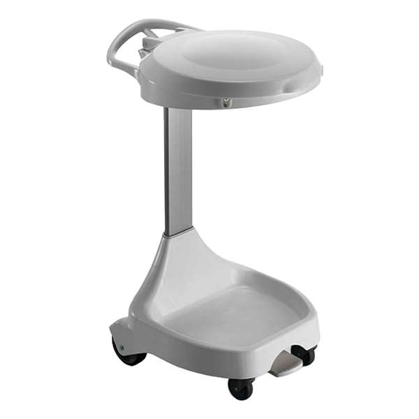 Image de PORTE-SAC ROULANT DELTA AVEC COUVERCLE BLANC 120L
