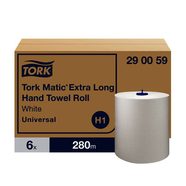 Image de TORK MATIC ESSUIE-MAINS ROULEAU BLANC H1 EXTRA LONG 280MX6RL