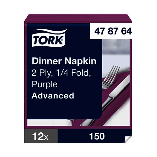 Image de TORK SERVIETTE DINNER AUBERGINE 2P 39,5X39CM X1800