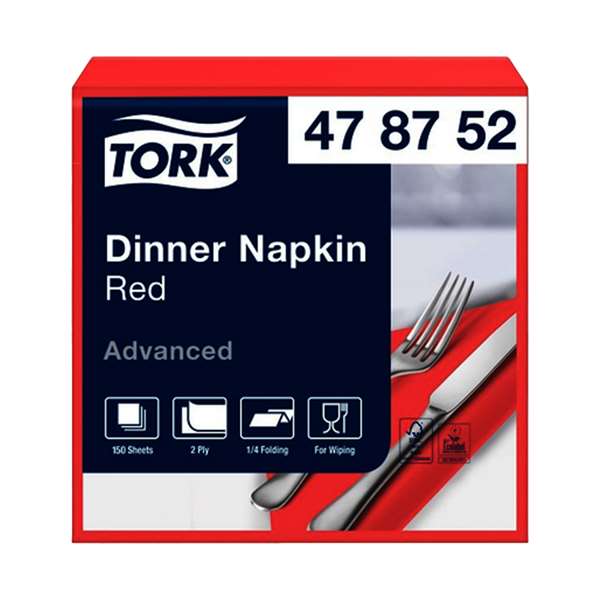 Image de TORK SERVIETTE DINNER COQUELICOT 2P 39,5X39CM X1800