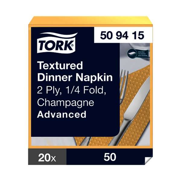 Image de TORK SERVIETTE DINNER GAUFREE CHAMPAGNE 2P 39,5X39CM X1000