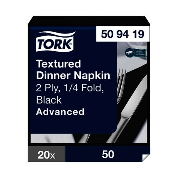 Image de TORK SERVIETTE DINNER GAUFREE NOIR 2P 39,5X39CM X1000