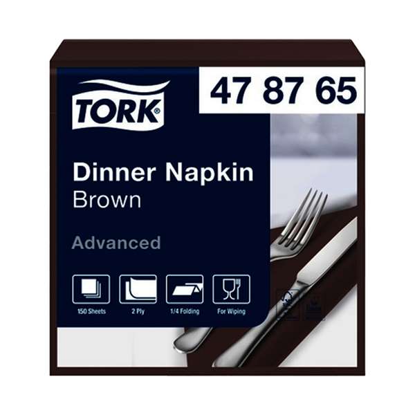 Image de TORK SERVIETTE DINNER MARRON 2P 39,5X39CM X1800