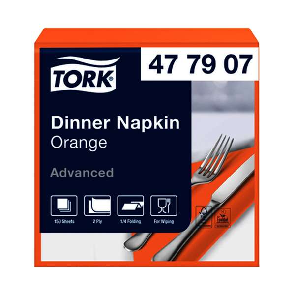Image de TORK SERVIETTE DINNER ORANGE 2P 39,5X39CM X1800