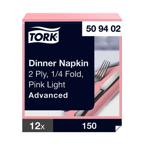 Image de TORK SERVIETTE DINNER ROSE PALE 2P 39,5X39CM X1800