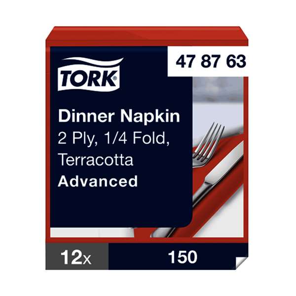 Image de TORK SERVIETTE DINNER TERRACOTTA 2P 39,5X39CM X1800