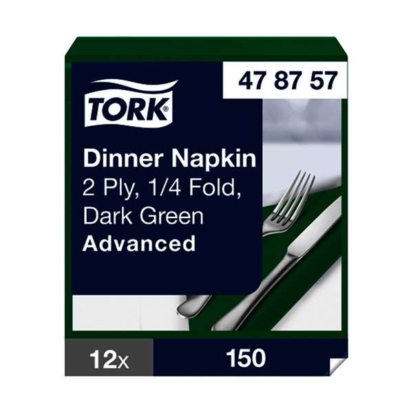 Image de TORK SERVIETTE DINNER VERT FONCE 2P 39,5X39CM X1800