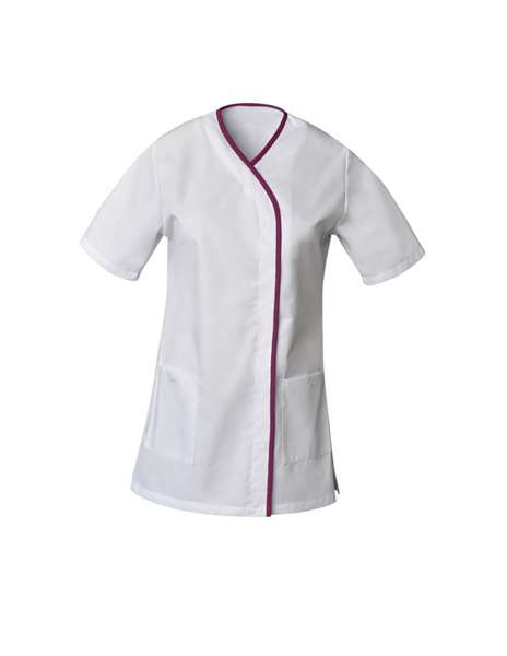 Image de TUNIQUE ALYA MANCHES COURTES BLANC/PRUNE T.0