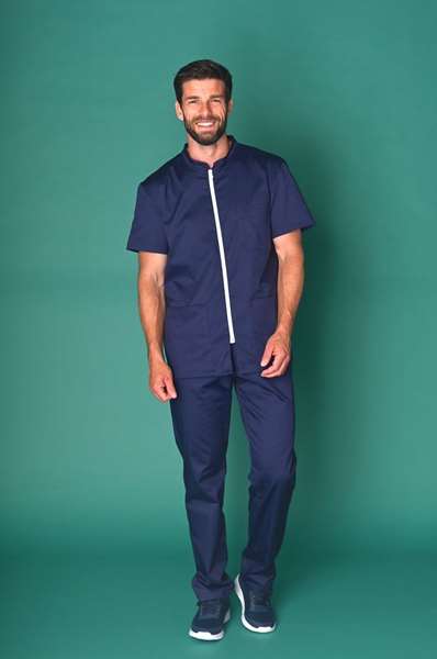 Image de TUNIQUE SIRIUS MANCHES COURTES POLY/COTON MARINE T.5