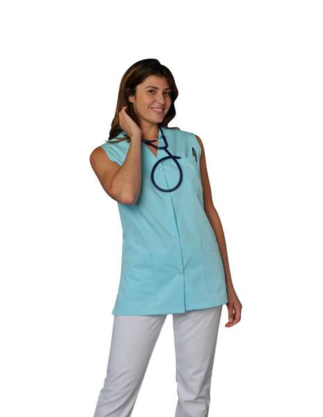 Image de TUNIQUE VIVIANE SM POLY/COTON BLEU PACIFIQUE TAILLE 5