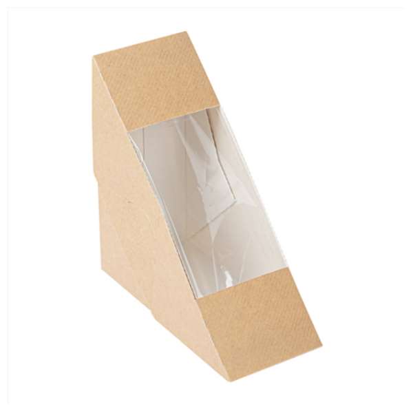 Image de BOITE SANDWICH FENETRE CARTON NAT. 12.4X12.4X5.5CM PAR500