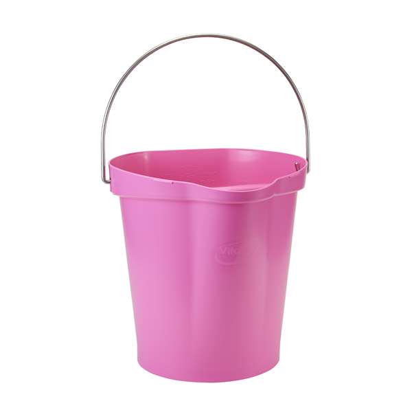 Image de VIKAN SEAU GRADUE BEC VERSEUR ALIMENTAIRE ROSE 12L