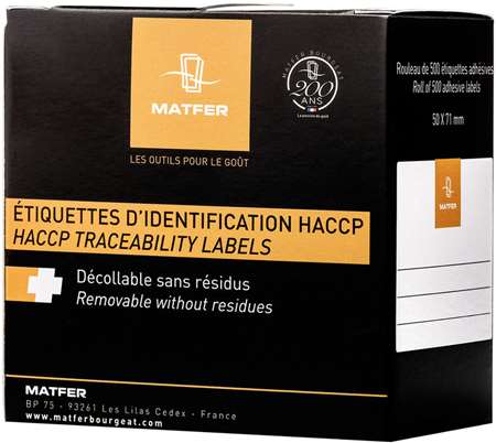 ETIQUETTES NEUTRES HYDROSOLUBLES BOITE DISTIBUTRICE X250